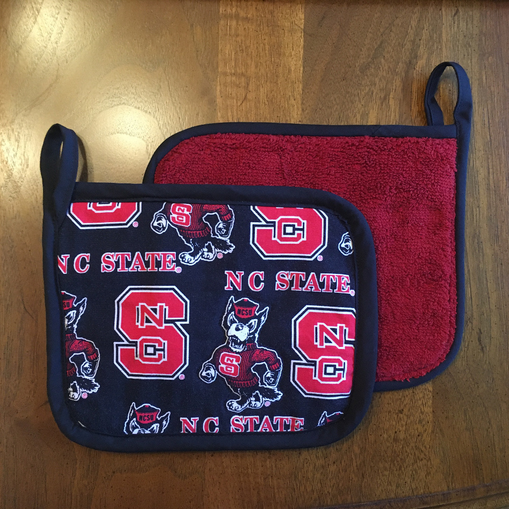 Two ❤️NC State🖤 Handcrafted Potholders